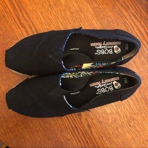 Bobs Skechers black 8.5 memory foam wedge burlap
